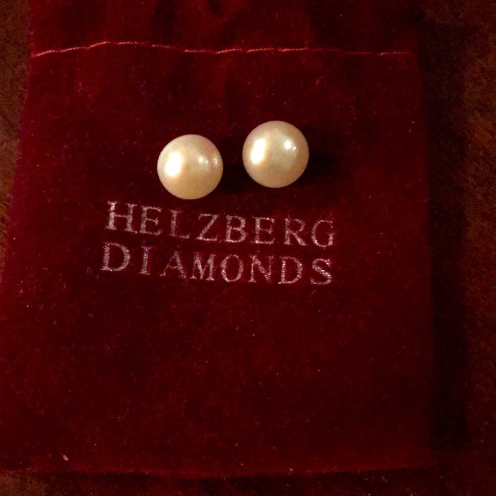 Freshwater earrings sterling silver post